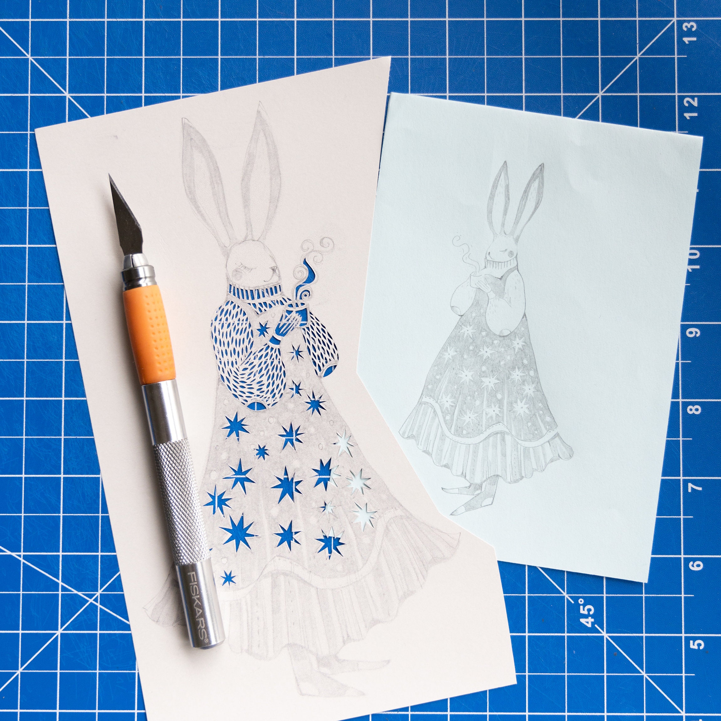 Cute Rabbit - Digital Papercut Template - PDF SVG JPG - Etsy Canada