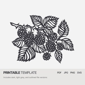 Blackberries - PDF SVG JPG Papercut template