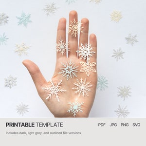 Fiocchi di neve - Modello di carta ritagliata digitale - PDF SVG JPG