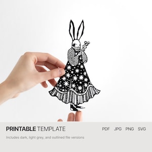 Hare - Rabbit Papercut Template - Etsy