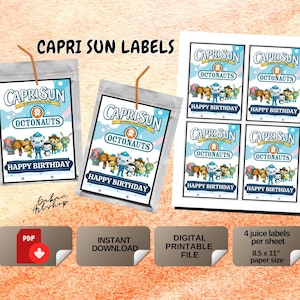 Printable Octonauts Capri Sun Labels, Octonauts Cake Topper, Octonauts Party Kit, Octonauts Poster