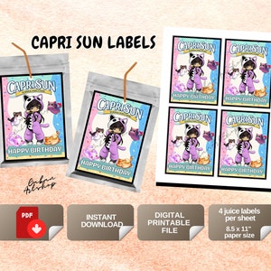 Etiqueta imprimible Aphmau Capri Sun, Topper de cumpleaños Aphmau, Aphmau su Funneh