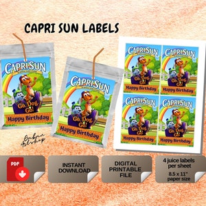 Printable Go Dog Go Capri Sun Labels, Go Dog Go Cake Topper, Go Dog Go Party Kit, Go Dog Go Centerpiece