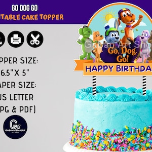 Printable Go Dog Go Centerpiece, Go Dog Go Cake Topper, Go Dog Go Party Supply, Roblox Sticker, Go Dog Go Party Decor