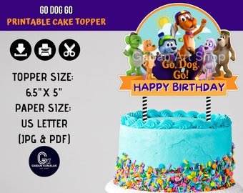 Printable Go Dog Go Centerpiece, Go Dog Go Cake Topper, Go Dog Go Party Supply, Roblox Sticker, Go Dog Go Party Decor