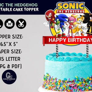 Printable Sonic The Hedgehog Centerpiece, Sonic The Hedgehog Party Kits, Sonic The Hedgehog Cake Topper