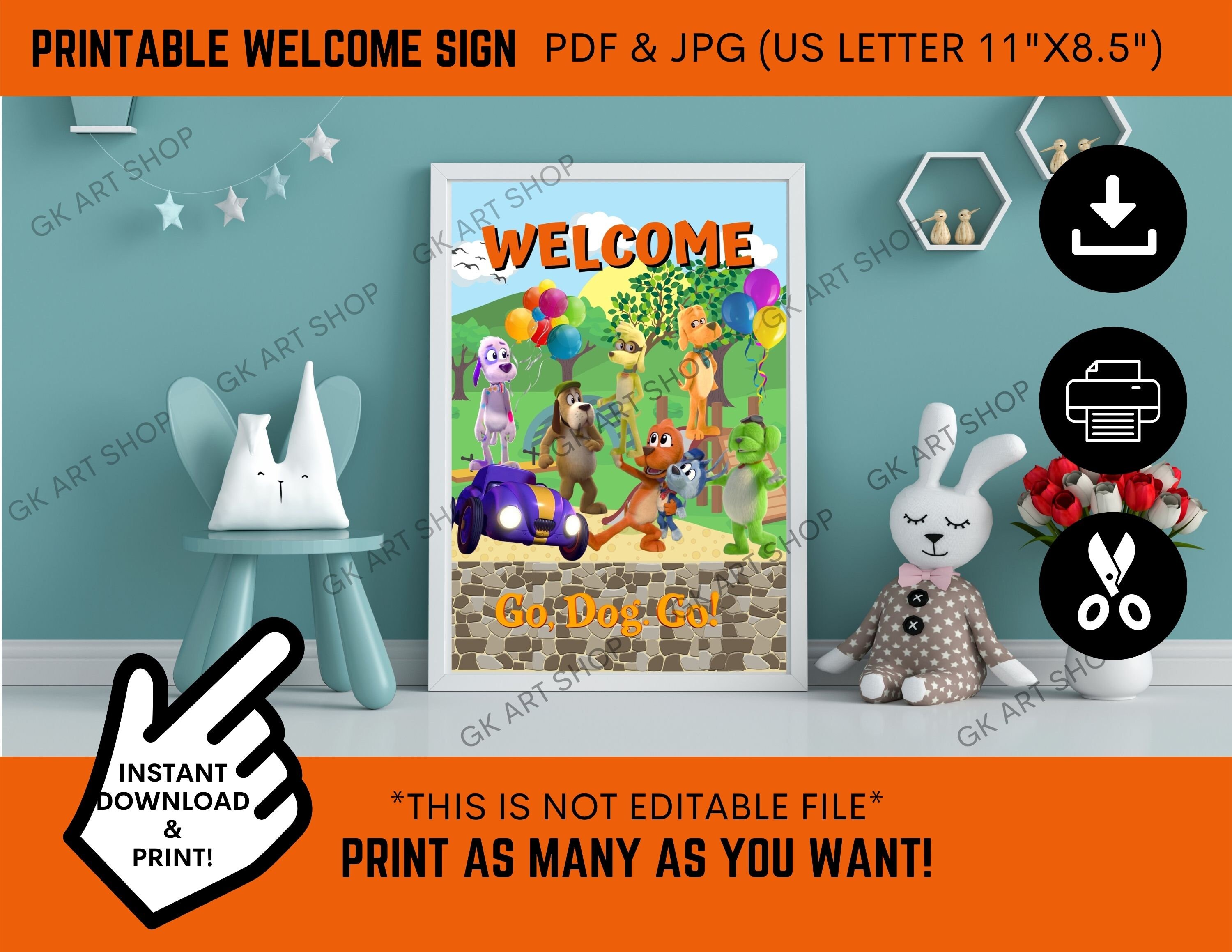 Printable Go Dog Go Party Kit Go Dog Go Cake Topper Go Dog Etsy España