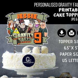 Personalised Printable Gravity Falls Centerpiece, Gravity Falls Cake Topper, Gravity Falls Party Supply, Gravity Falls Sticker