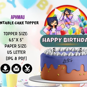 Printable Aphmau Centerpiece, Aphmau Birthday Topper, Aphmau Party Bundle
