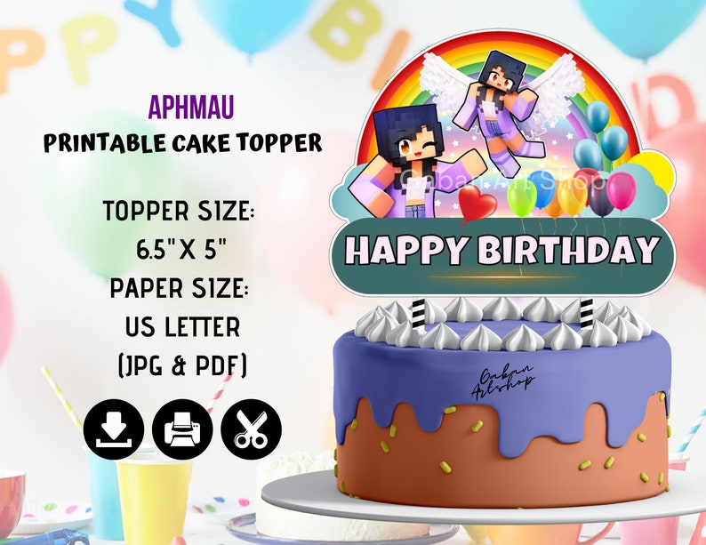 Printable Aphmau Centerpiece, Aphmau Birthday Topper, Aphmau Party ...
