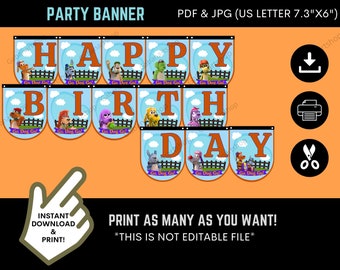 DIGITAL Printable : Instant Go Dog Go Party Banner