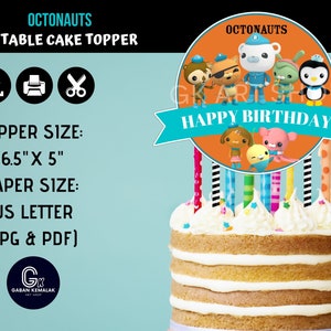 Printable Octonauts Centerpiece, Octonauts Cake Topper, Octonauts Party Supply, Octonauts Sticker, Octonauts Party Decor