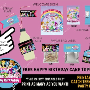 Printable Catch Teenieping Party Kit, Catch Teenieping Cake Topper, Catch Teenieping Centre de table