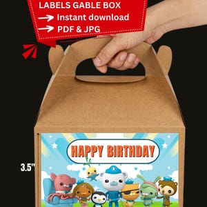 DIGITAL Printable : Octonauts Gable Box Labels | Instant Download