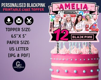 personalised printable blackpink centerpiece blackpink cake etsy singapore