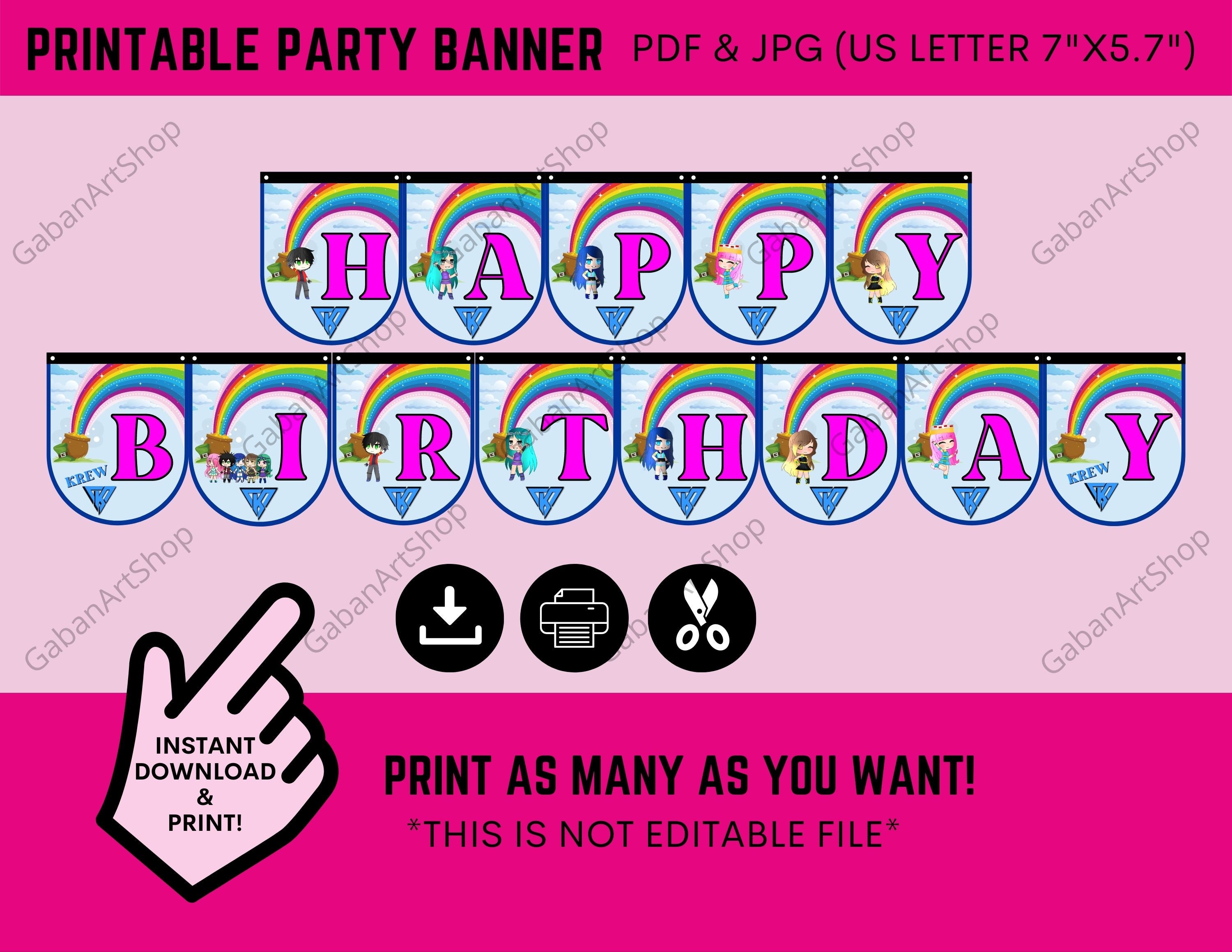 ItsFunneh Cake Topper ItsFunneh Party Supply Printable ItsFunneh Poster ...