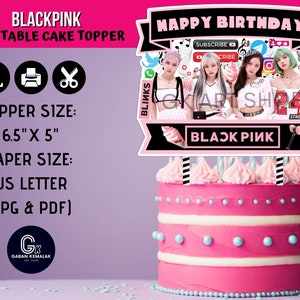 personalised printable blackpink centerpiece blackpink cake etsy israel