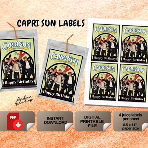 Printable Stray Kids Capri Sun Labels, Stray Kids Cake Topper, Stray Kids Party Kit, Stray Kids Poster