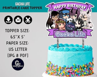 Printable Gacha LIfe Centerpiece, Gacha LIfe Cake Topper, Gacha LIfe Party Supply, Gacha LIfe Sticker, Gacha LIfe Party Decor