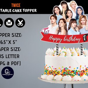 印刷可能な TWICE センターピース、TWICE ケーキ トッパー、TWICE パーティー キット、TWICE ポスター