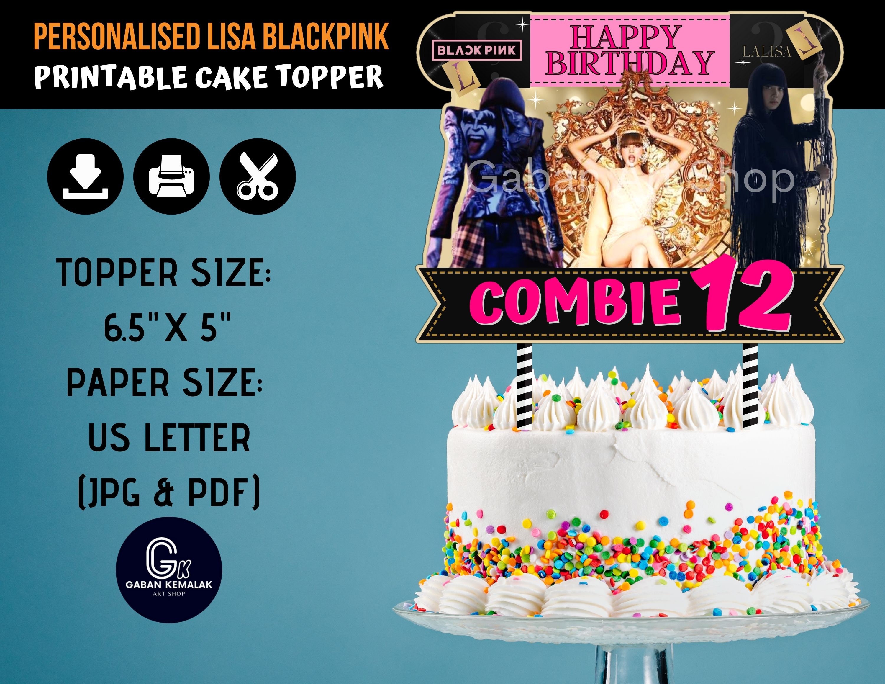 personalised printable lalisa blackpink centerpiece lisa etsy