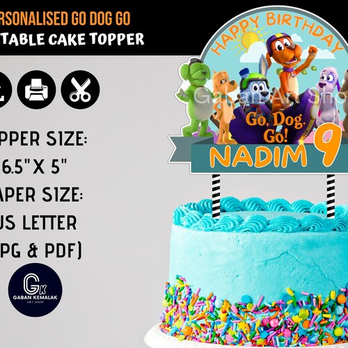 Personalised Printable Go Dog Go Centerpiece Go Dog Go Cake Etsy Canada