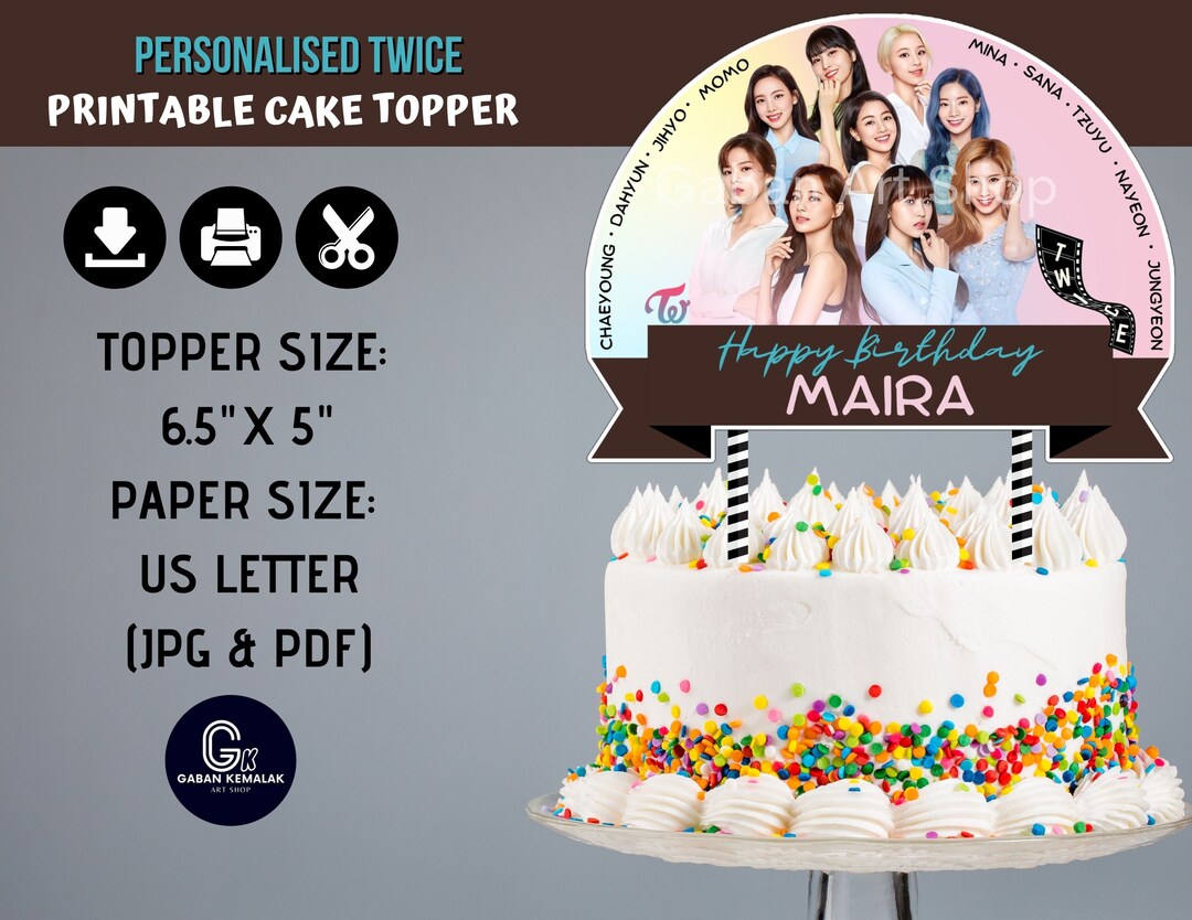 Personalised Printable Twice Centerpiece, Twice Cake Topper, Twice ...