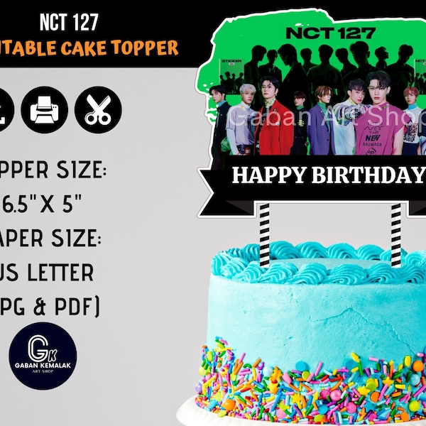 Printable Nct 127 Centerpiece, Nct 127 Cake Topper, Nct 127 Party Supply, Nct 127 Sticker