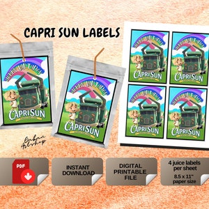 Printable Trash Truck Capri Sun Labels, Trash Truck Centerpiece, Trash Truck Party Kit, Trash Truck Welcome Sign