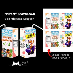 Printable 6 Oz Juice Box Wrapper | Go Dog Go | Instant Download