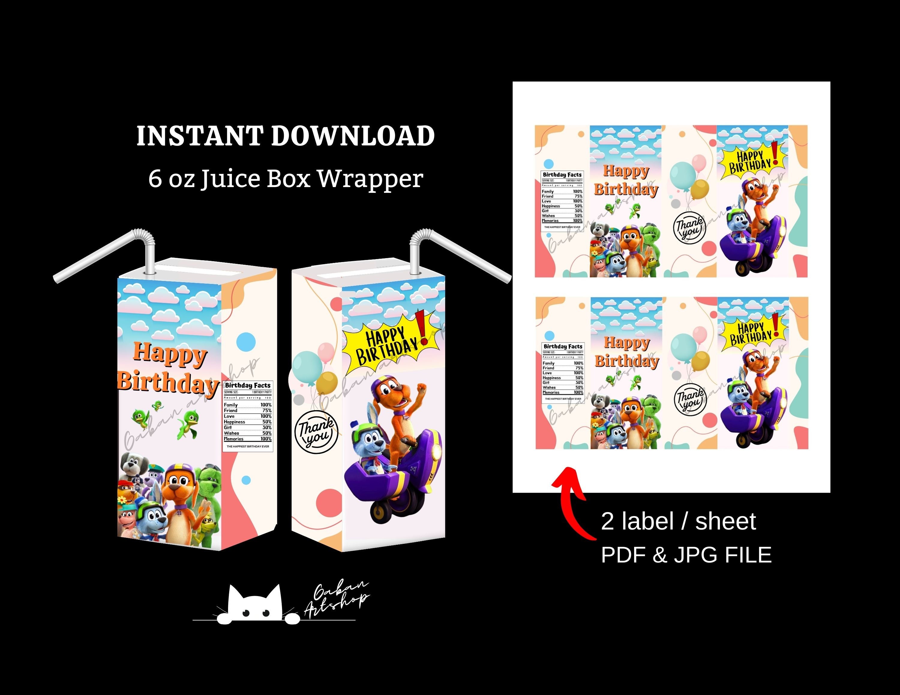 Printable 6 Oz Juice Box Wrapper Go Dog Go Instant Download - Etsy