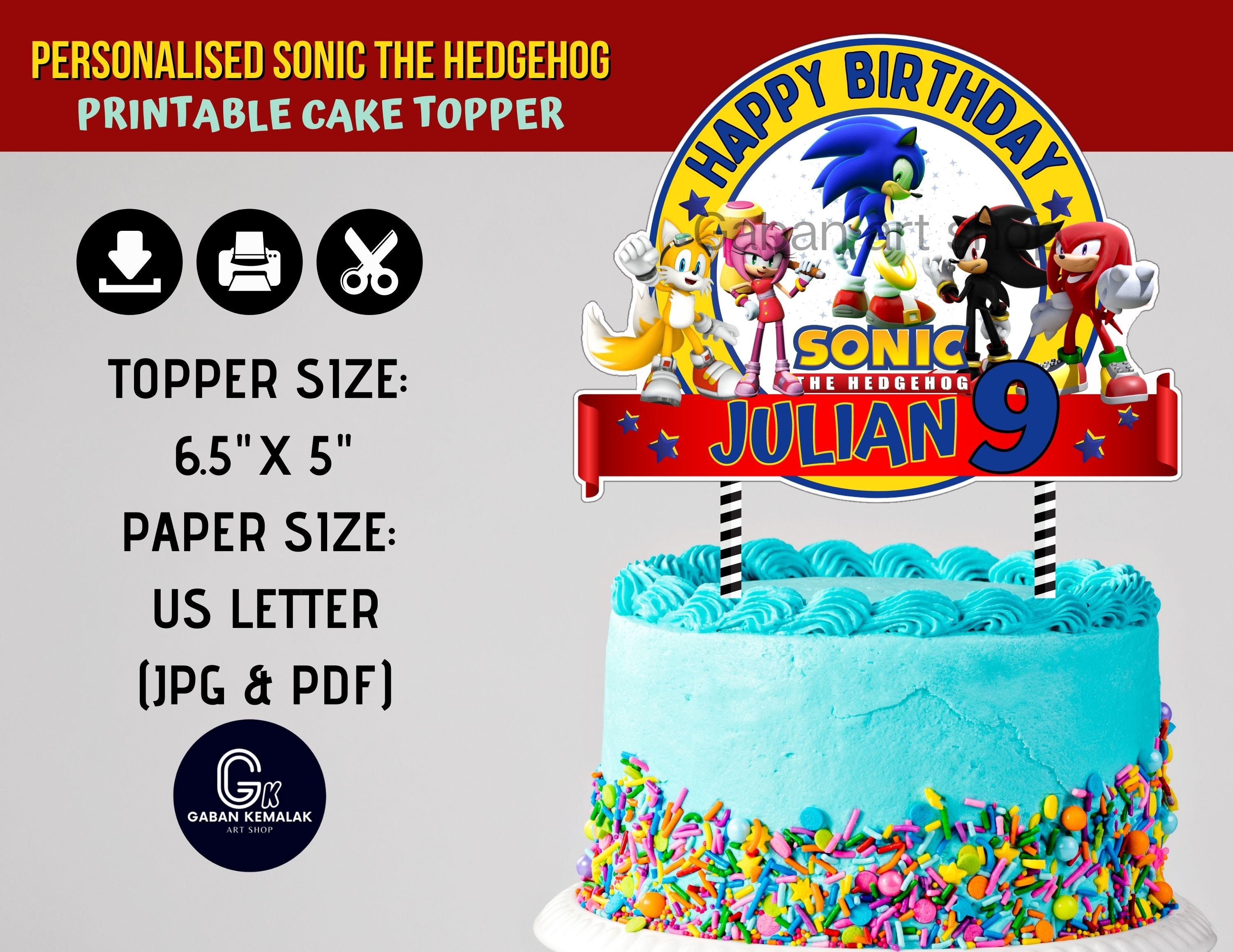 Personalised Printable Sonic the Hedgehog Centerpiece Sonic - Etsy