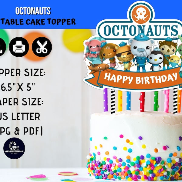 Printable Octonauts Centerpiece, Octonauts Cake Topper, Octonauts Party Supply, Octonauts Sticker, Octonauts Party Decor