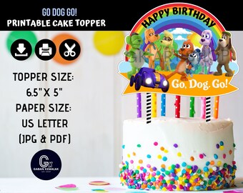 Printable Go Dog Go Centerpiece, Go Dog Go Cake Topper, Go Dog Go Party Supply, Roblox Sticker, Go Dog Go Party Decor