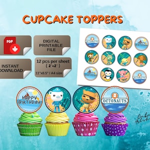Printable Octonauts Cupcake Toppers, Octonauts Centerpiece, Octonauts Party Kit