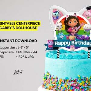 DIGITAL Printable : Gabby&#39;s Dollhouse Centerpiece | Instant Download