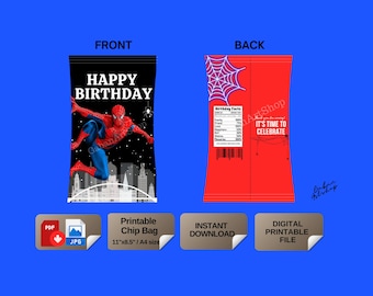 Afdrukbare Spiderman-chiptas | Direct downloaden |
