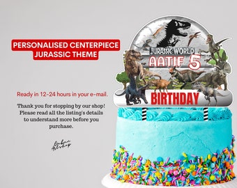 Personalised Printable Jurassic Theme | Dinosaur Theme | Jurassic Topper