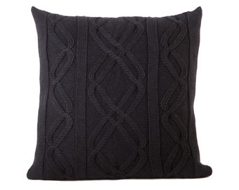 Black and Ivory Pillow, Luxurious Pillow, Living Room Pillow, Soft Throw Pillow, Geometric Pillow, Wool Pillow,Sofa Set Pillows,Grandma Gift