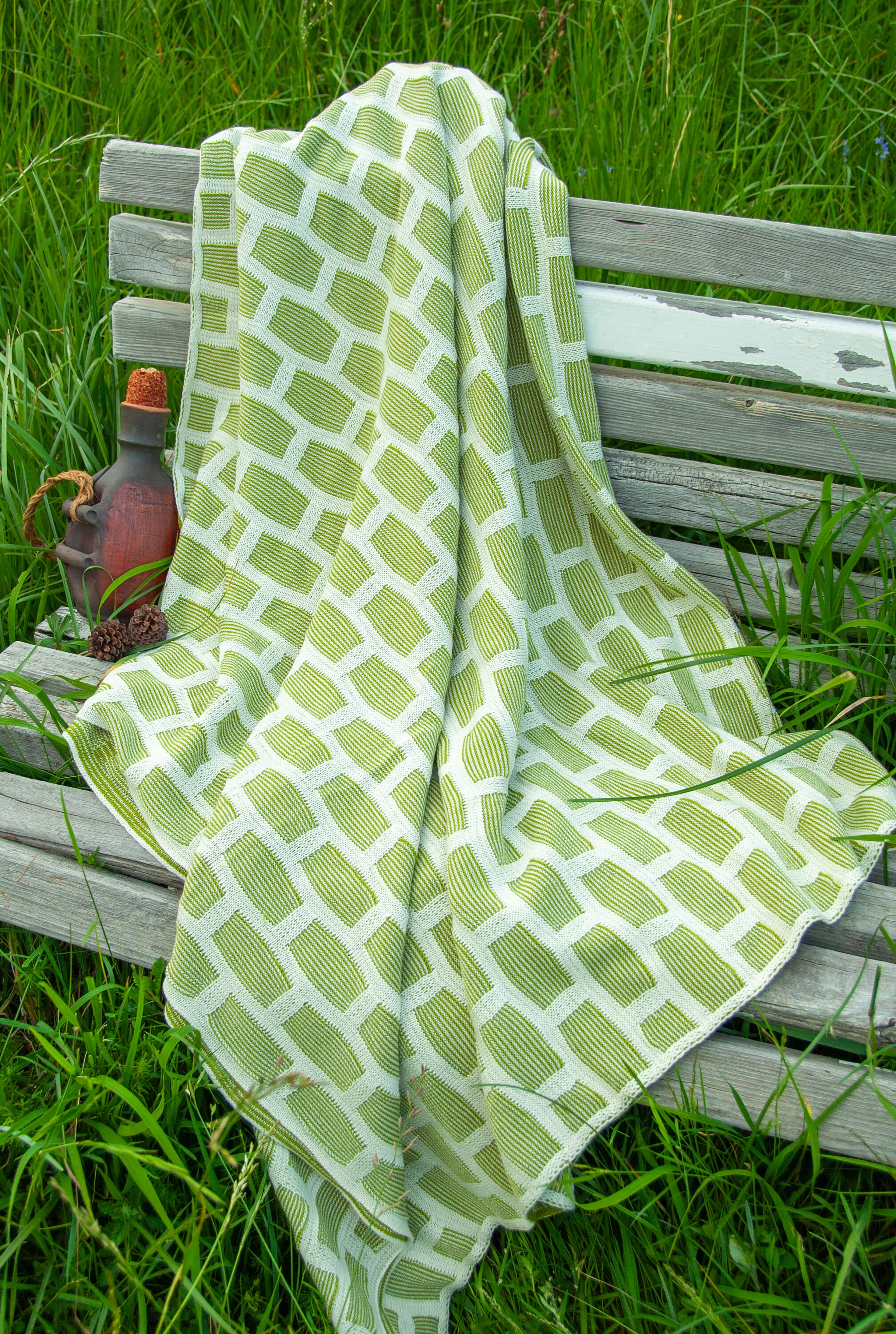 Lime Green Blanket Blanket With Pattern Sofa Bedspread Etsy