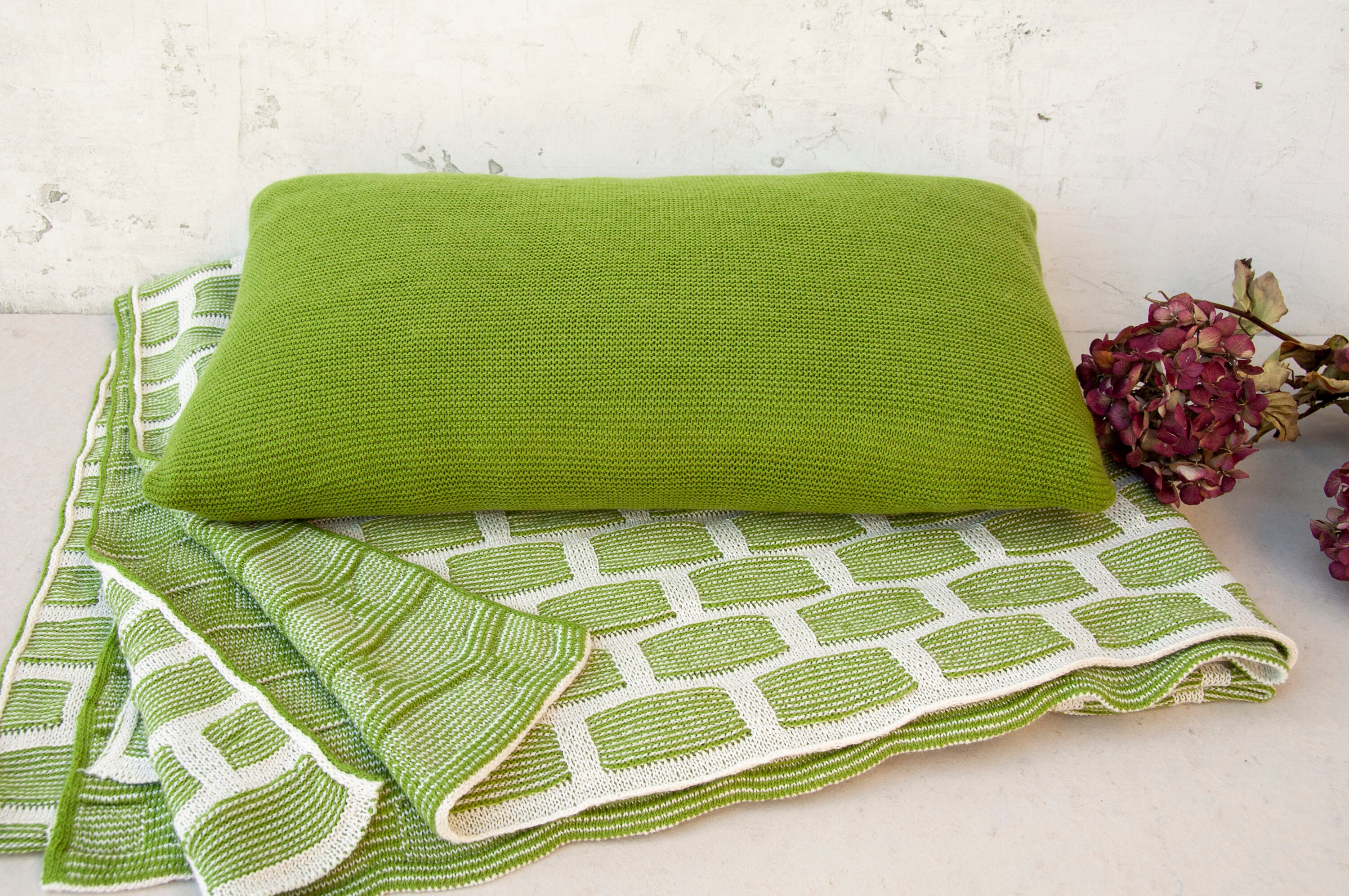 Lime Green Blanket Blanket With Pattern Sofa Bedspread Etsy