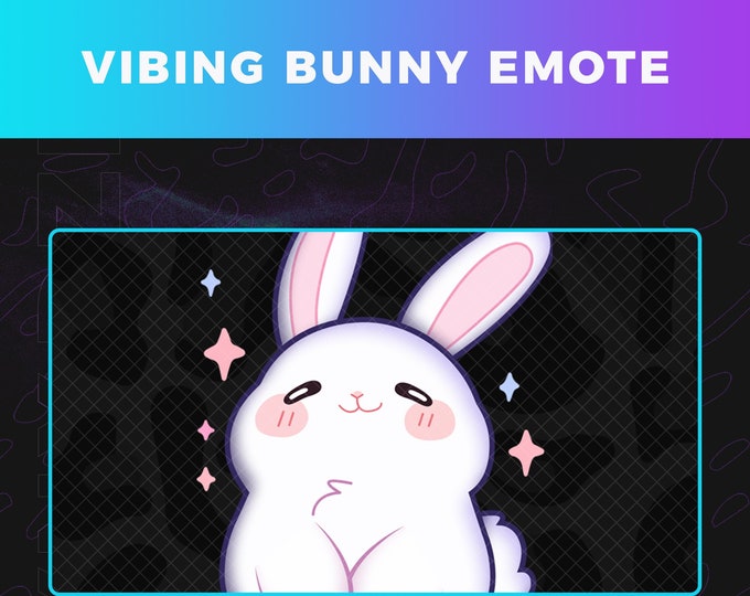 Animated Emote| Vibing Bunny | Twitch and Discord | Kawaii Aesthetic - Etsy