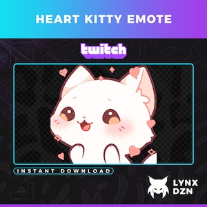 Gesto de gatito con forma de corazón animado para Twitch / Gestos de Twitch y Discord / Amante de los gatos / OBS / SLOBS