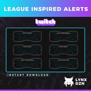Animated Twitch Alert Pack | League of Legends Inspired Alerts w/ SFX | Elegant Stream Assets