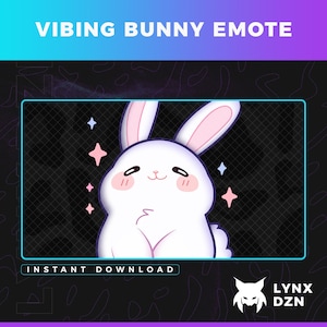 Animated Emote| Vibing Bunny | Twitch and Discord | Kawaii Aesthetic