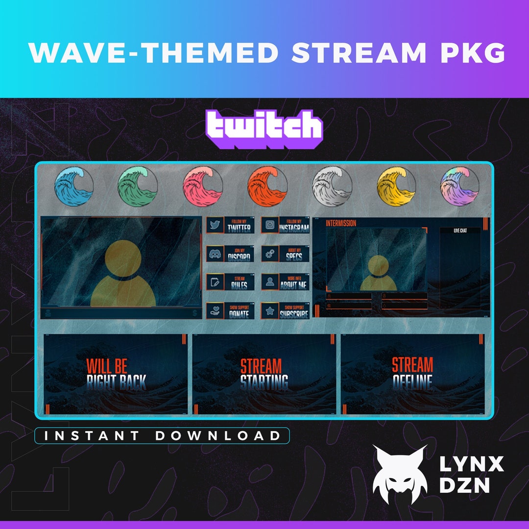 Stream Transition Sticker Animated Stream Package- Alerts, Transition, Badges, Panels, Starting ...