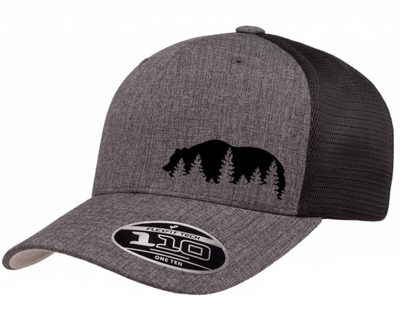 Silhouette Back Trucker Etsy 110 in Back Flexfit Mesh the Bear Cap Snap Woods -