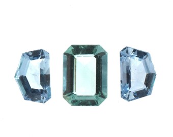 Natural emerald ring set | Zambian Emerald cut | Aquamarine Cadillac | Loose emerald | Loose Aquamarine | Emerald Jewellery | Fancy Cut Ring