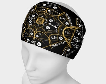 Toladamata Headband, Light language, black, white, sacred Art, sacred geometry, BoHo, New Age, futuristic, reiki, yoga, spiritual, Ascension