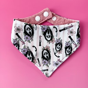 Reversible Bandana: Floral Scary Movie/Pink Crinkle BA8